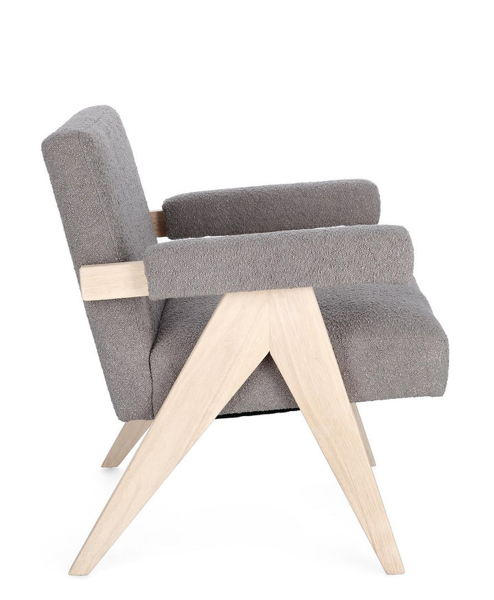 Fotoliu Tapițat Textil Gri, Faiza Taupe Bizzotto - Imagine 6