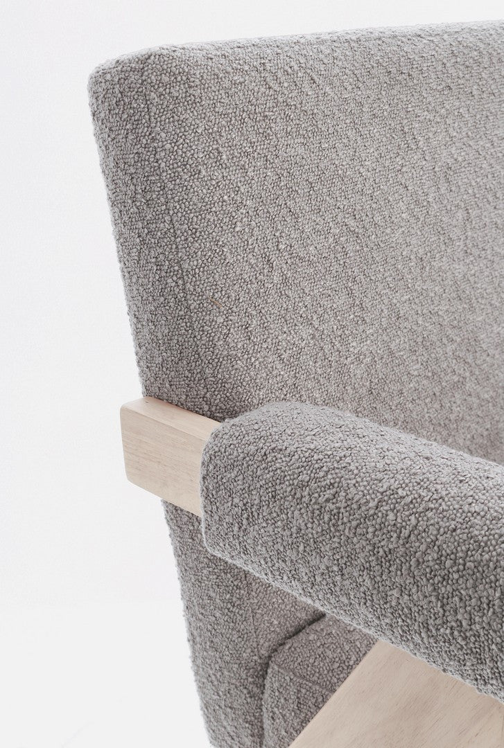 Fotoliu Tapițat Textil Gri, Faiza Taupe Bizzotto - Imagine 7