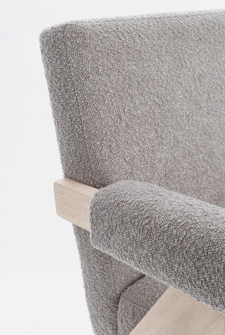 Fotoliu Tapițat Textil Gri, Faiza Taupe Bizzotto - Imagine 7