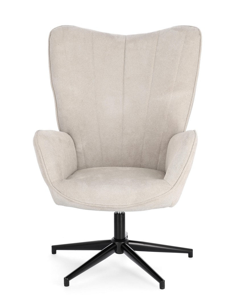 Fotoliu Rotativ Tapițat Textil Bej, Inas Bizzotto - Imagine 4