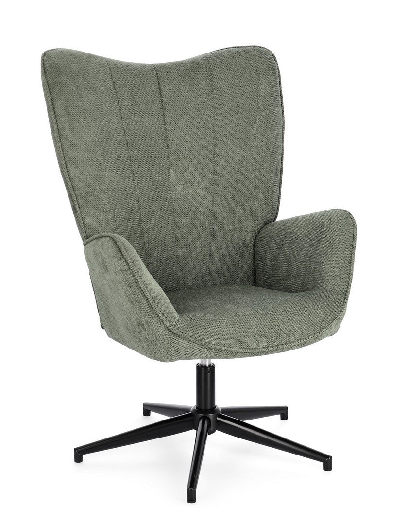 Fotoliu Rotativ Tapițat Textil Verde, Inas Bizzotto - Imagine 1