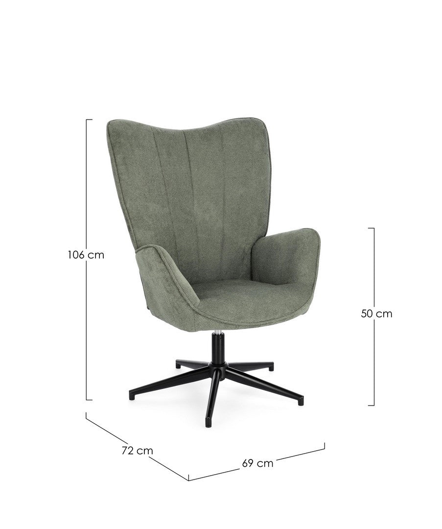 Fotoliu Rotativ Tapițat Textil Verde, Inas Bizzotto - Imagine 3