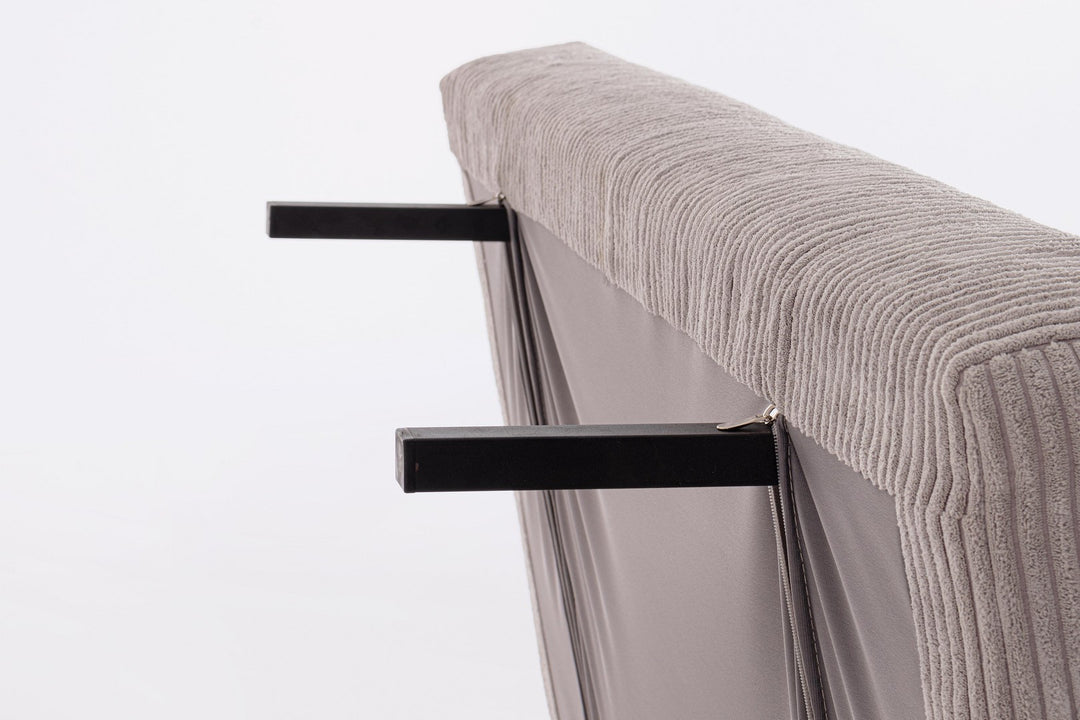 Canapea Extensibilă Tapițată Textil Gri, Walker Taupe Bizzotto - Imagine 9
