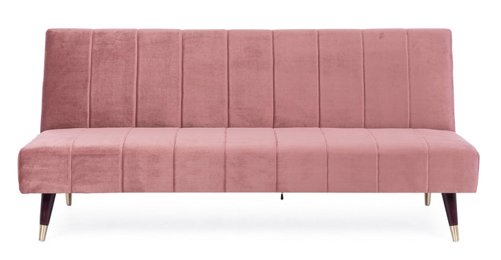 Canapea Extensibilă Tapițată Catifea Roz, Alma Blush Bizzotto - Imagine 3