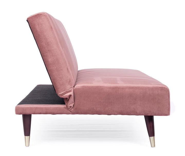 Canapea Extensibilă Tapițată Catifea Roz, Alma Blush Bizzotto - Imagine 5