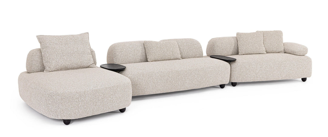 Canapea Modulară Contemporană Cu Șezlong, Bej, Iside Bizzotto - Imagine 1