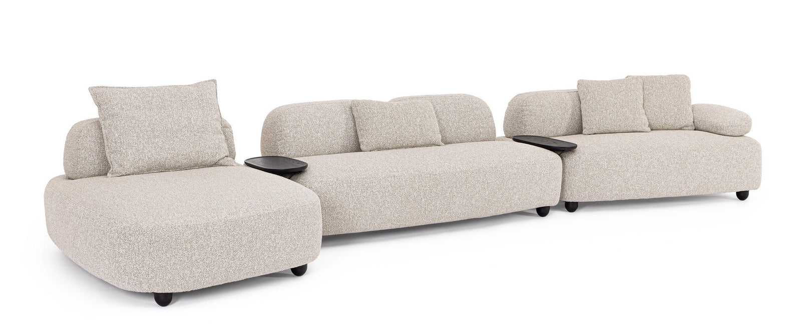 Canapea Modulară Contemporană Cu Șezlong, Bej, Iside Bizzotto - Imagine 1