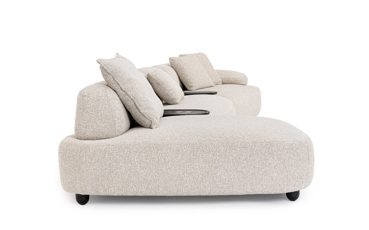 Canapea Modulară Contemporană Cu Șezlong, Bej, Iside Bizzotto - Imagine 4