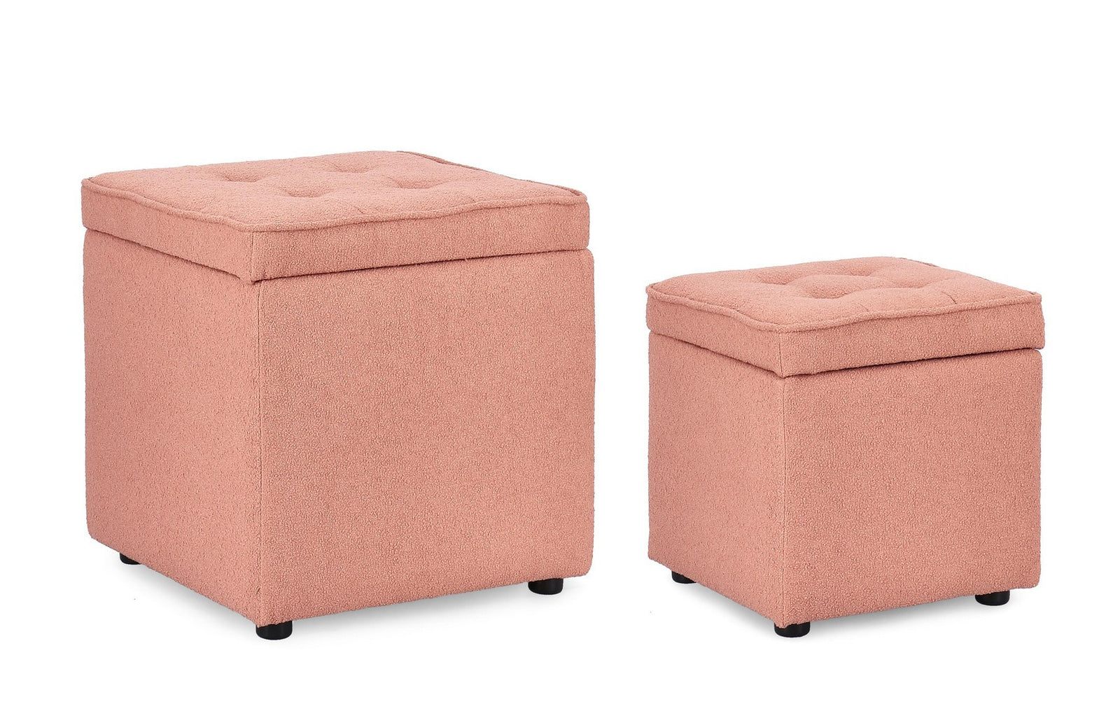 Set Pouf Depozitare Tapițat Blush, Derrick Bizzotto - Imagine 1