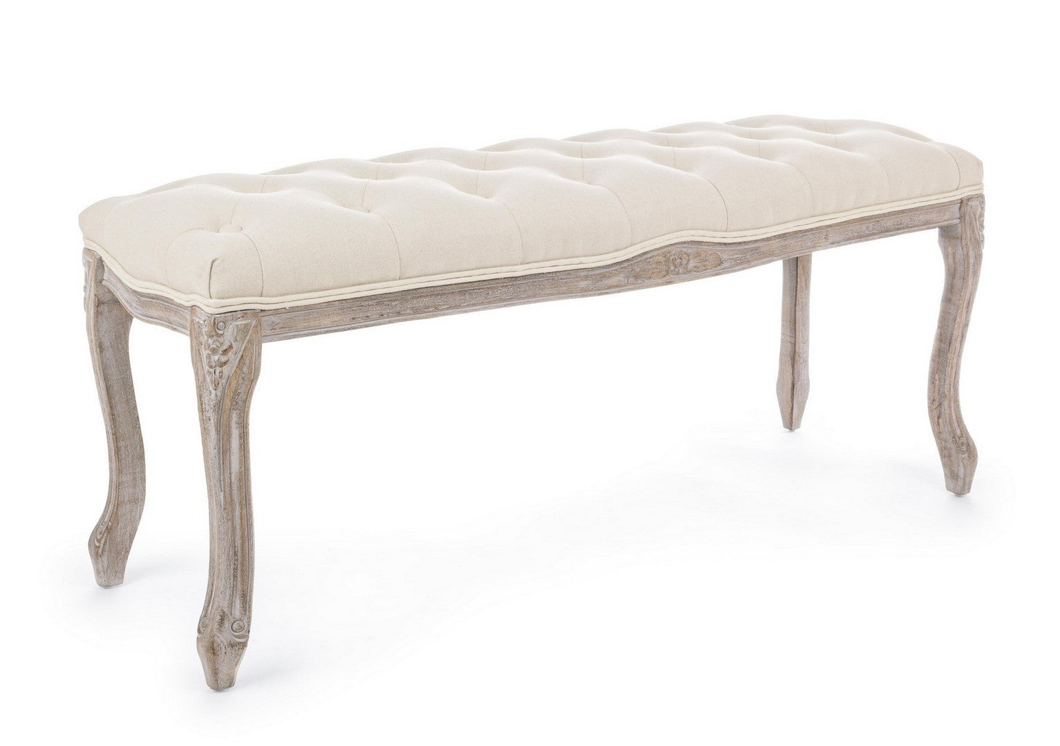 Bancă Tapițată Clasică Bej, Mathilde Natural Bizzotto - Imagine 1