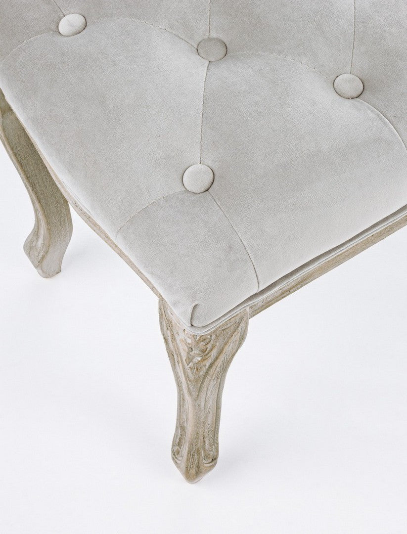 Bancă Tapițată Catifea Gri, Mathilde Bizzotto - Imagine 4