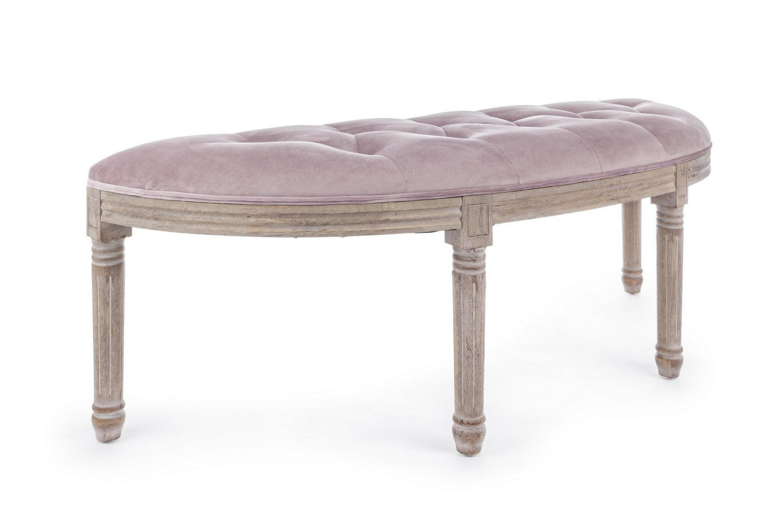 Bancă Tapițată Catifea Roz, Tilde Woodrose Bizzotto - Imagine 1