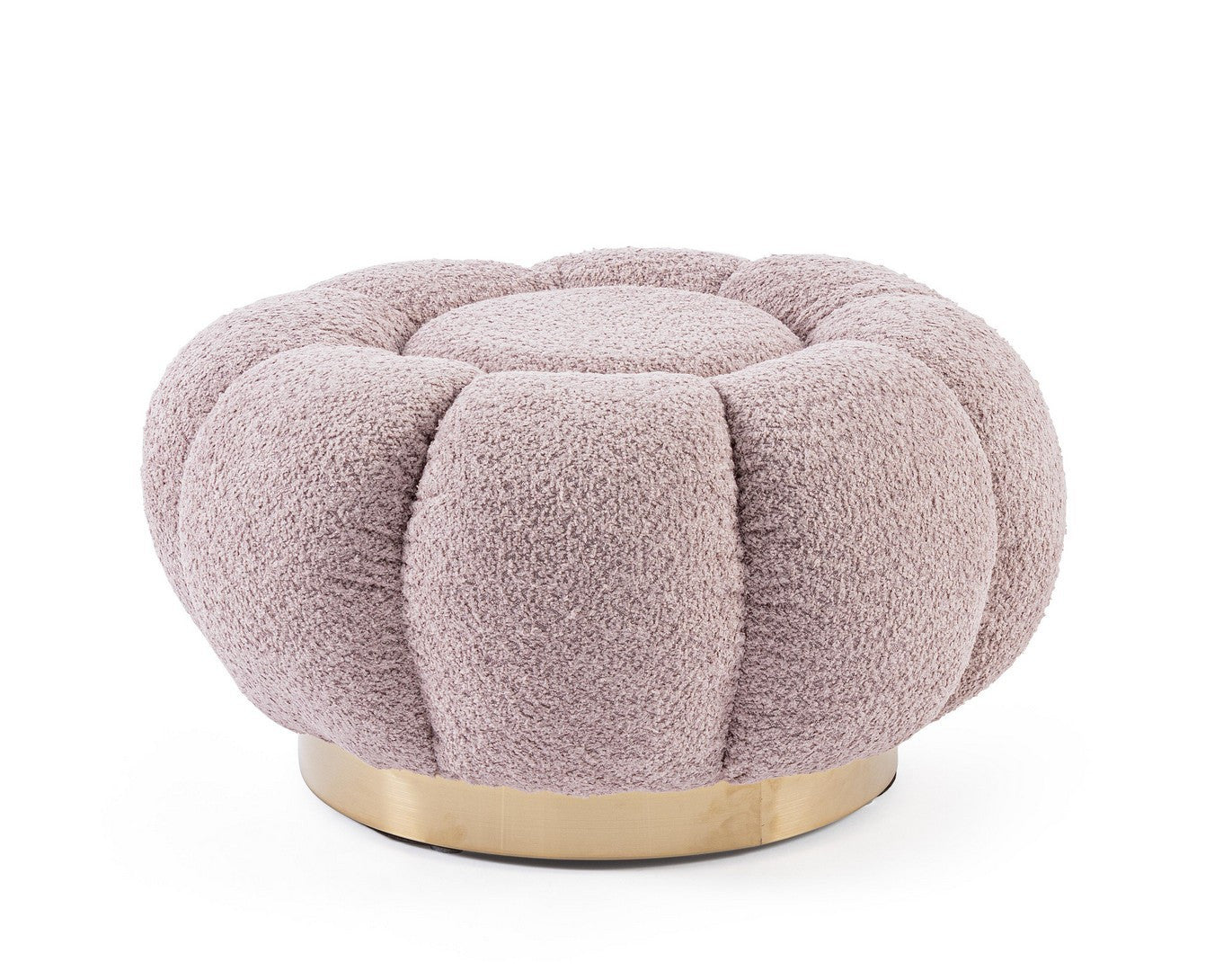 Pouf Glam Tapițat Bouclé Roz Antique, Florel Bizzotto - Imagine 1