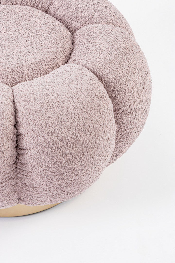 Pouf Glam Tapițat Bouclé Roz Antique, Florel Bizzotto - Imagine 3