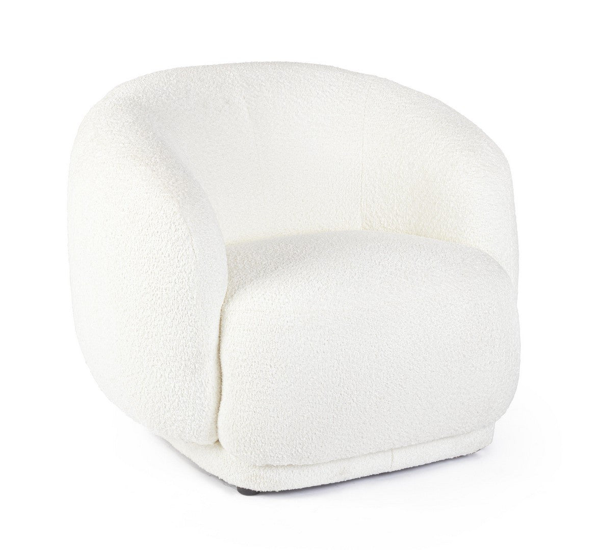 Fotoliu Tapițat Bouclé Alb, Tecla Bizzotto - Imagine 1