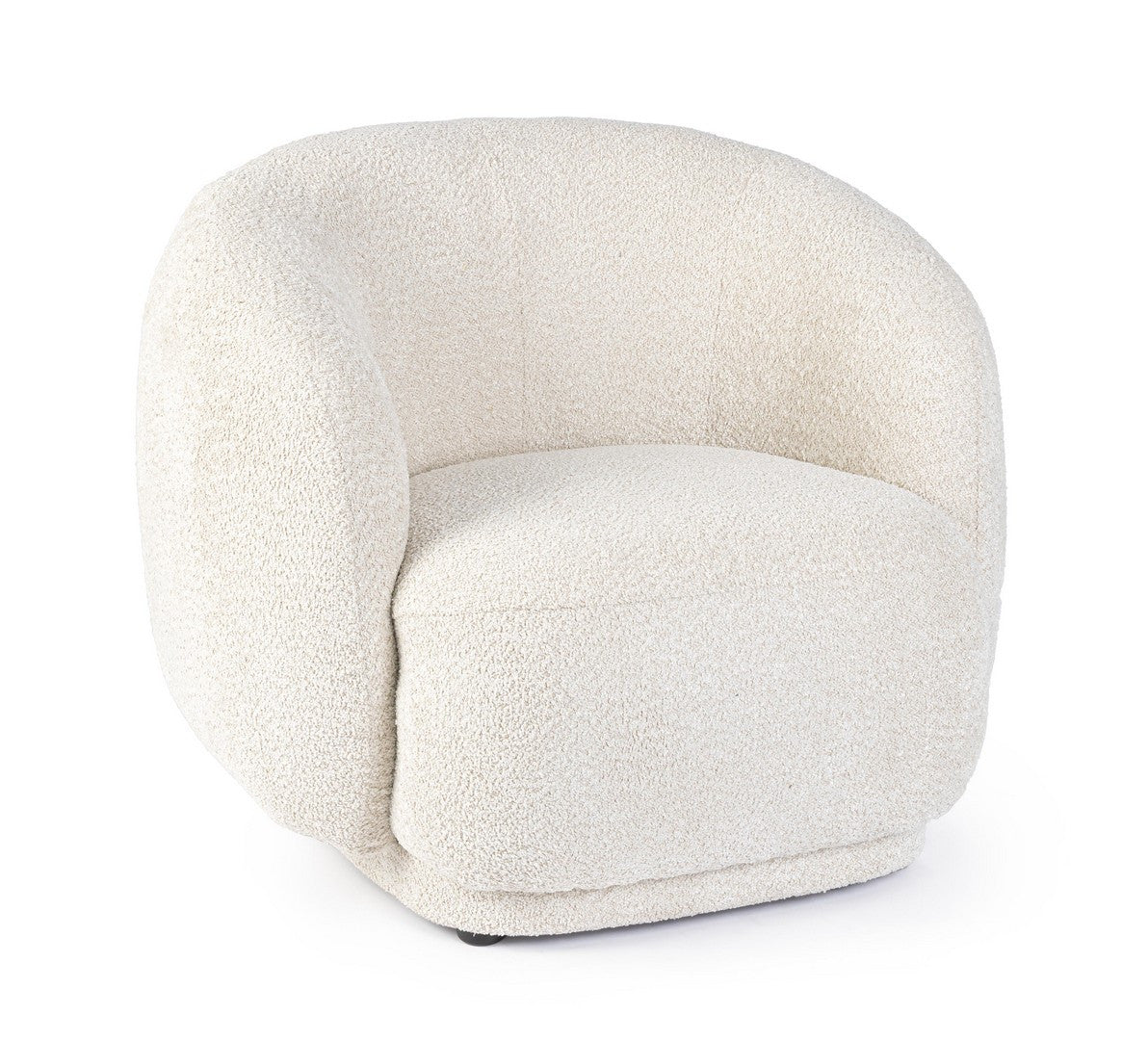 Fotoliu Tapițat Bouclé Bej, Tecla Natural Bizzotto - Imagine 1