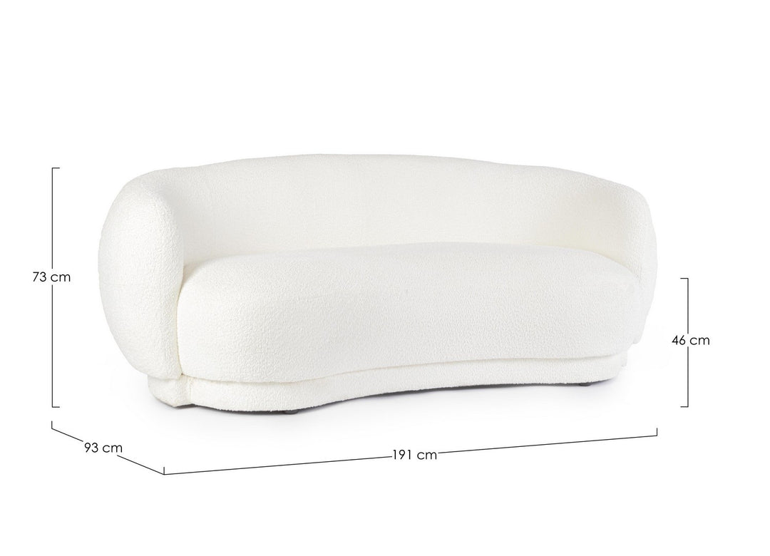 Canapea Tapițată Bouclé Albă, Tecla Bizzotto - Imagine 2