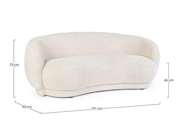 Canapea Tapițată Bouclé Bej, Tecla Natural Bizzotto - Imagine 2