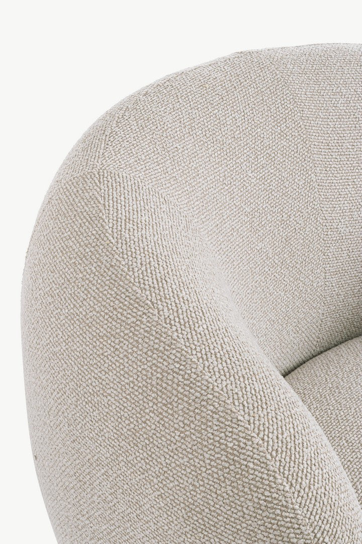 Fotoliu Rotativ Tapițat Textil Bej, Brittany Natural Bizzotto - Imagine 7
