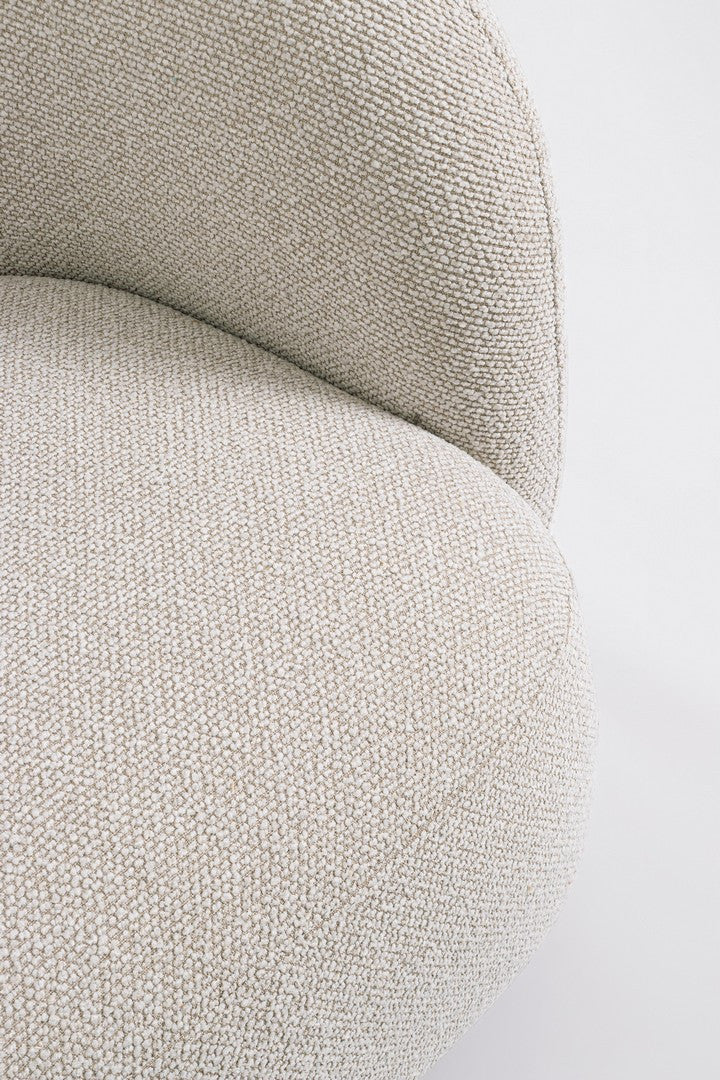 Fotoliu Rotativ Tapițat Textil Bej, Brittany Natural Bizzotto - Imagine 8