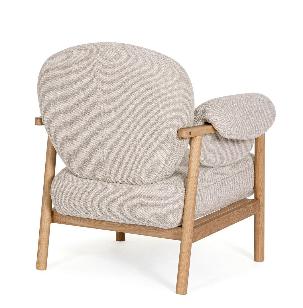 Fotoliu Tapițat Textil Bej, Calista Natural Bizzotto - Imagine 2