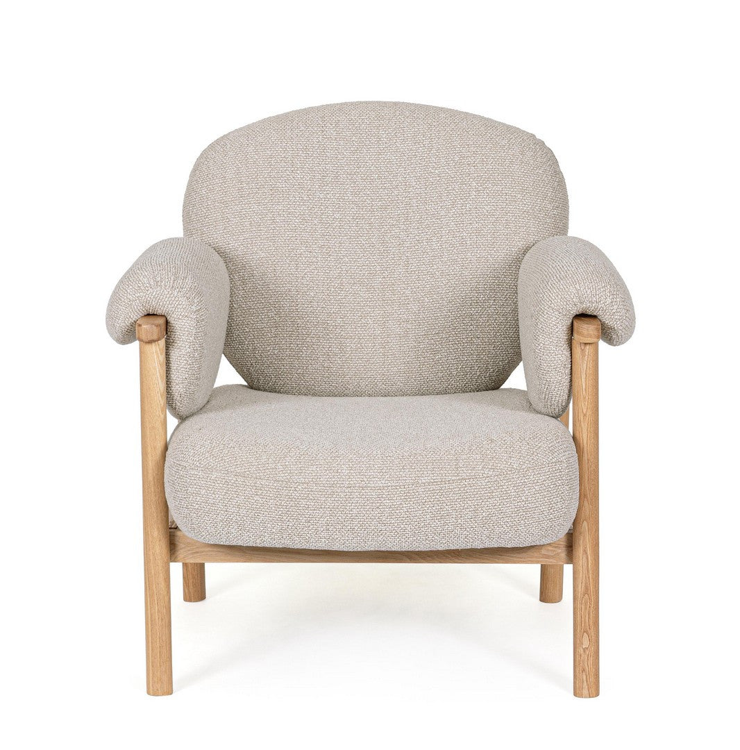 Fotoliu Tapițat Textil Bej, Calista Natural Bizzotto - Imagine 4