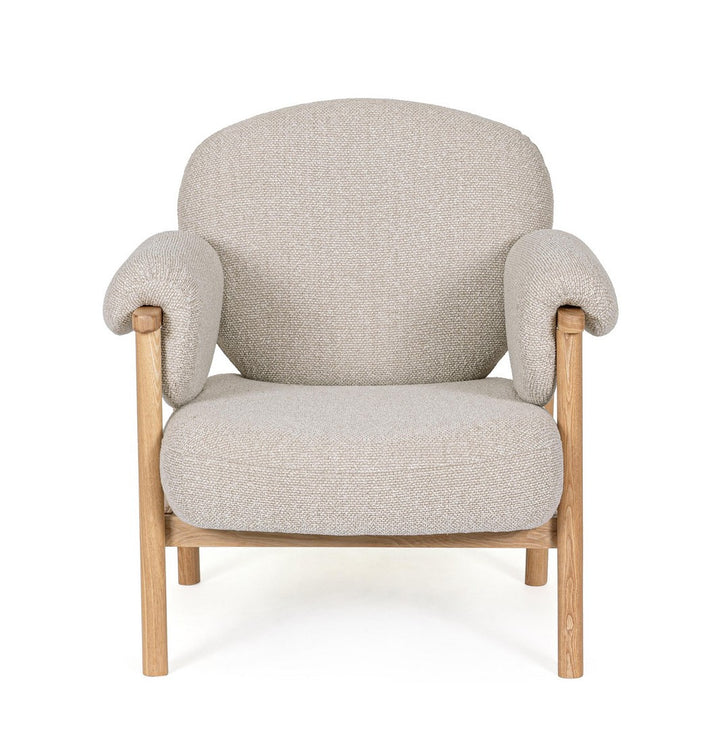 Fotoliu Tapițat Textil Bej, Calista Natural Bizzotto - Imagine 4