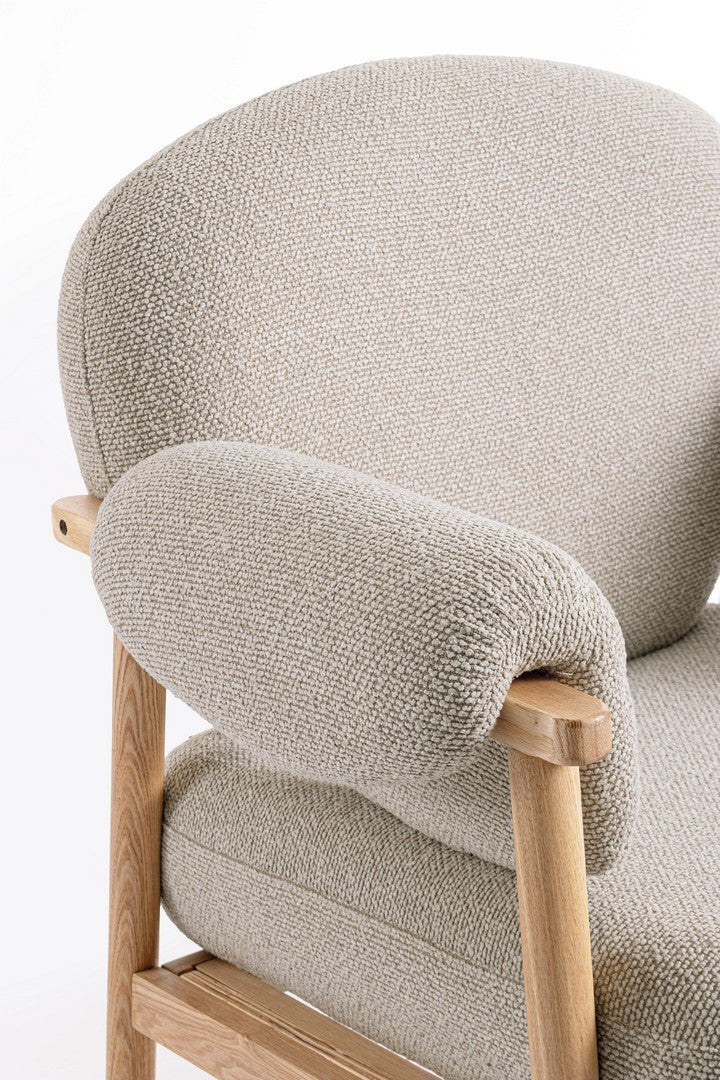 Fotoliu Tapițat Textil Bej, Calista Natural Bizzotto - Imagine 7