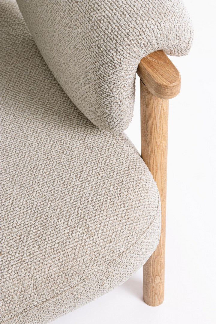 Fotoliu Tapițat Textil Bej, Calista Natural Bizzotto - Imagine 8