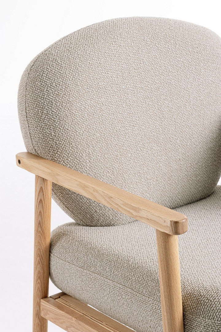 Fotoliu Tapițat Textil Bej, Calista Natural Bizzotto - Imagine 9