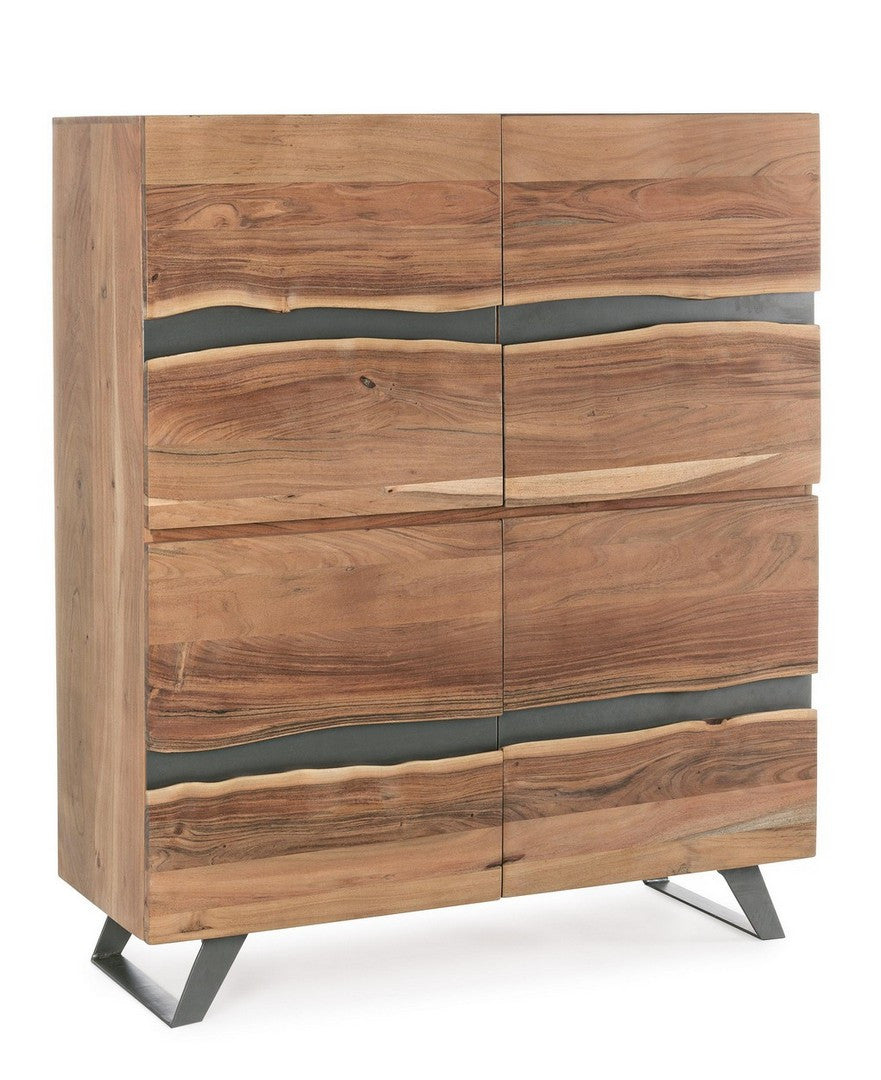 Bufet Natural Lemn Acacia Cu Inserții Metalice, Aron Bizzotto - Imagine 1