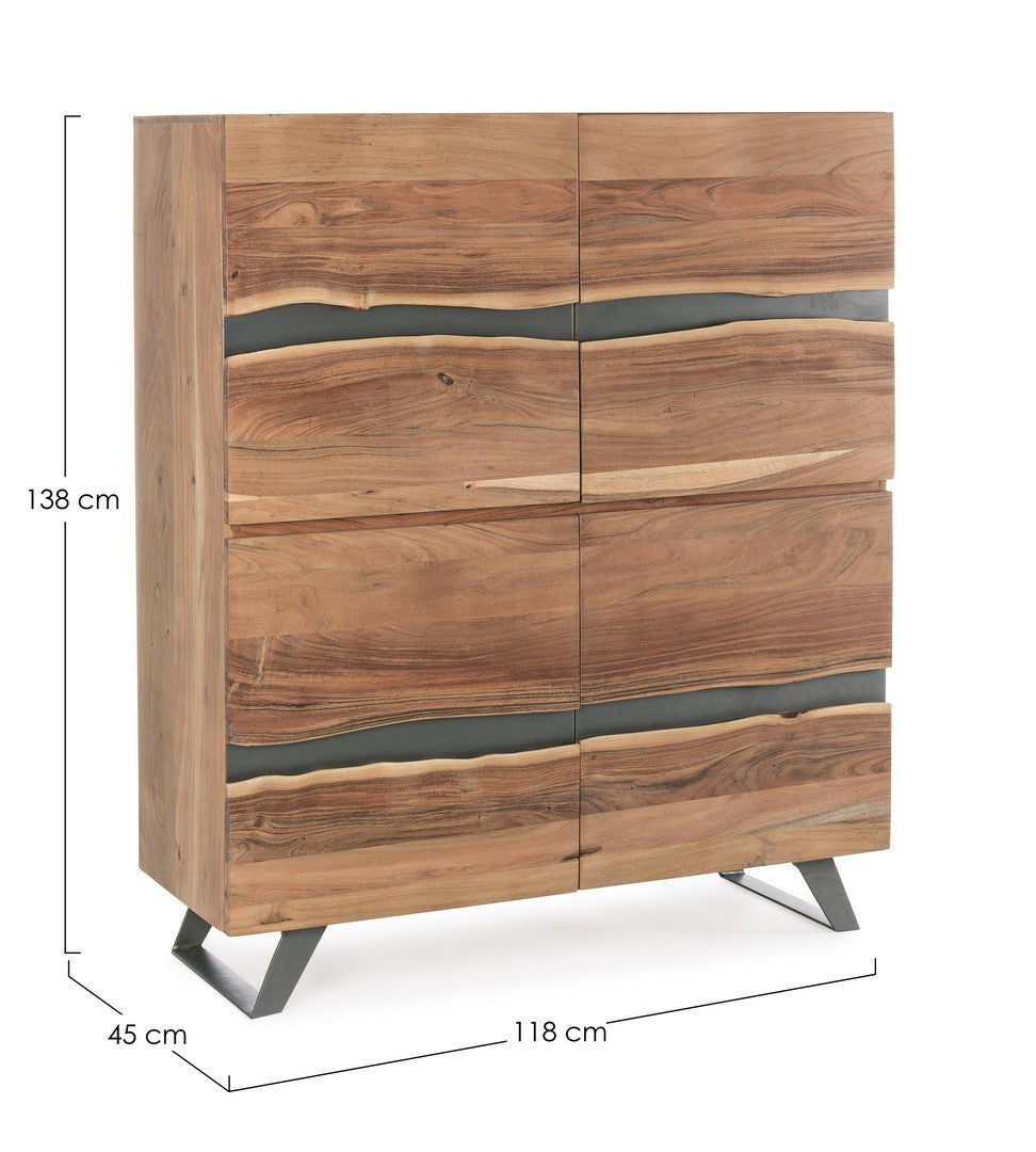 Bufet Natural Lemn Acacia Cu Inserții Metalice, Aron Bizzotto - Imagine 2