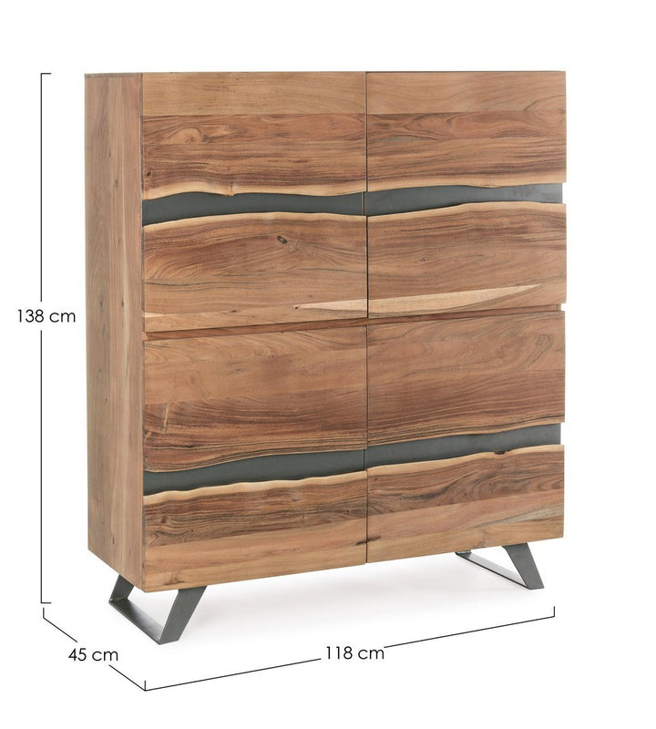 Bufet Natural Lemn Acacia Cu Inserții Metalice, Aron Bizzotto - Imagine 2