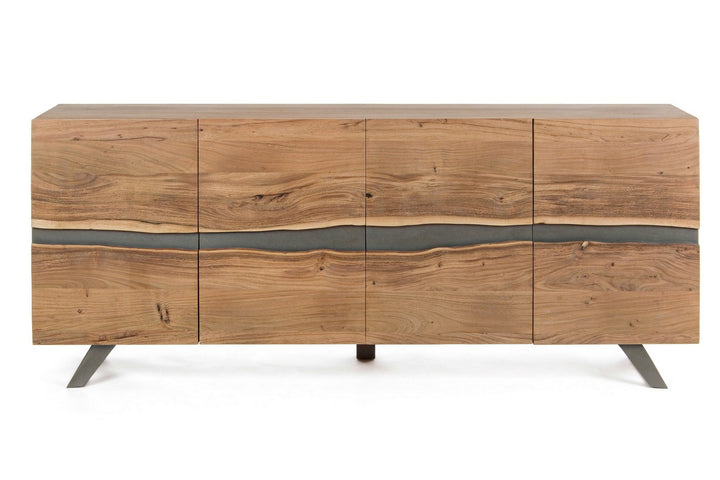 Bufet Natural Lemn Acacia Cu Inserții Metalice, Aron Bizzotto - Imagine 3