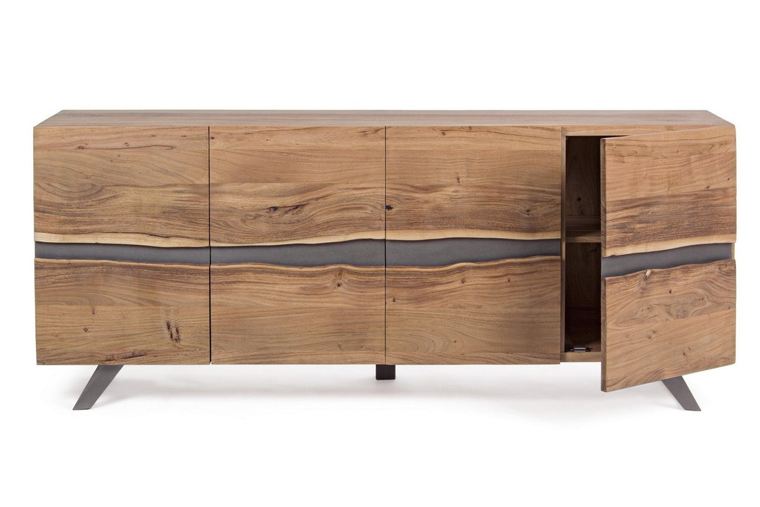 Bufet Natural Lemn Acacia Cu Inserții Metalice, Aron Bizzotto - Imagine 7