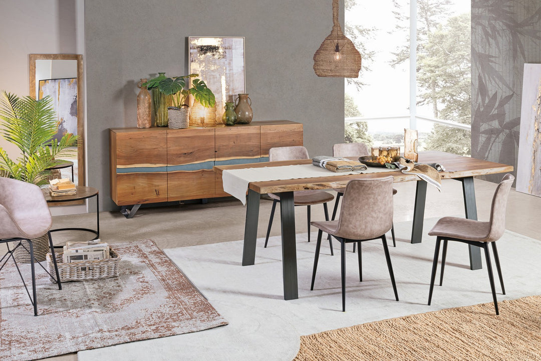 Bufet Natural Lemn Acacia Cu Inserții Metalice, Aron Bizzotto - Imagine 11