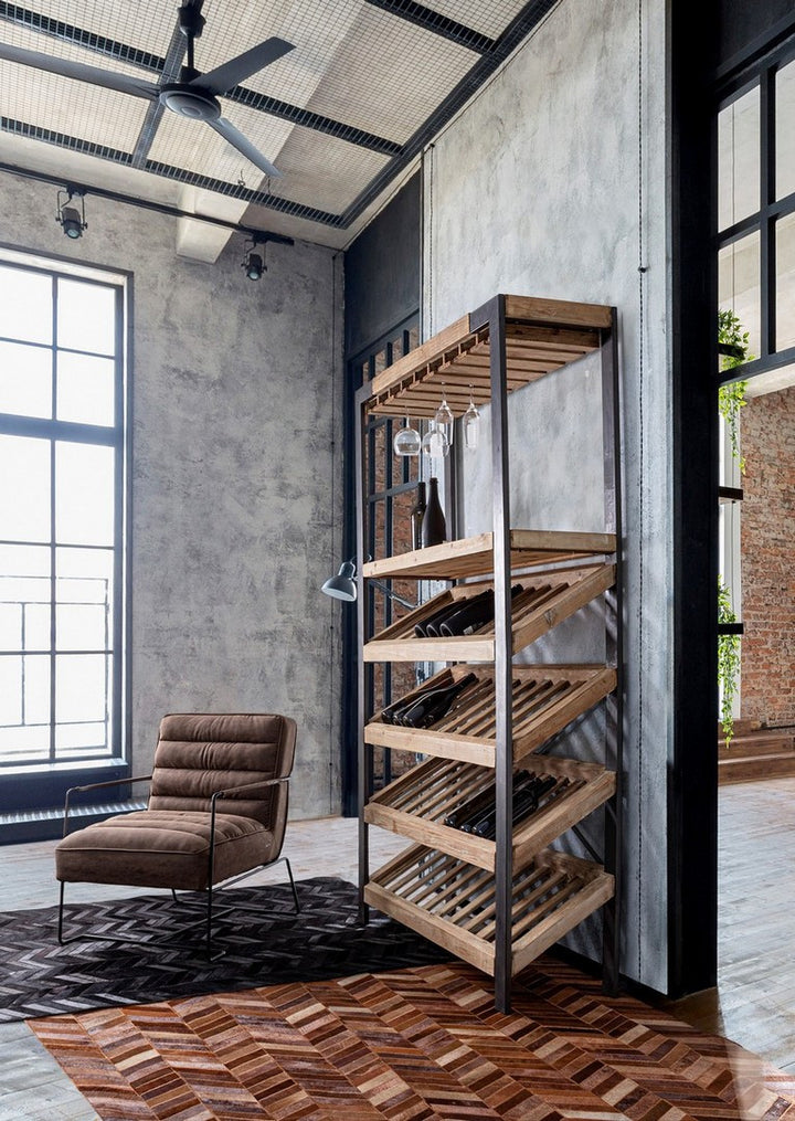 Fotoliu Industrial Tapițat Piele Ecologică Maro, Brianna Bizzotto - Imagine 8