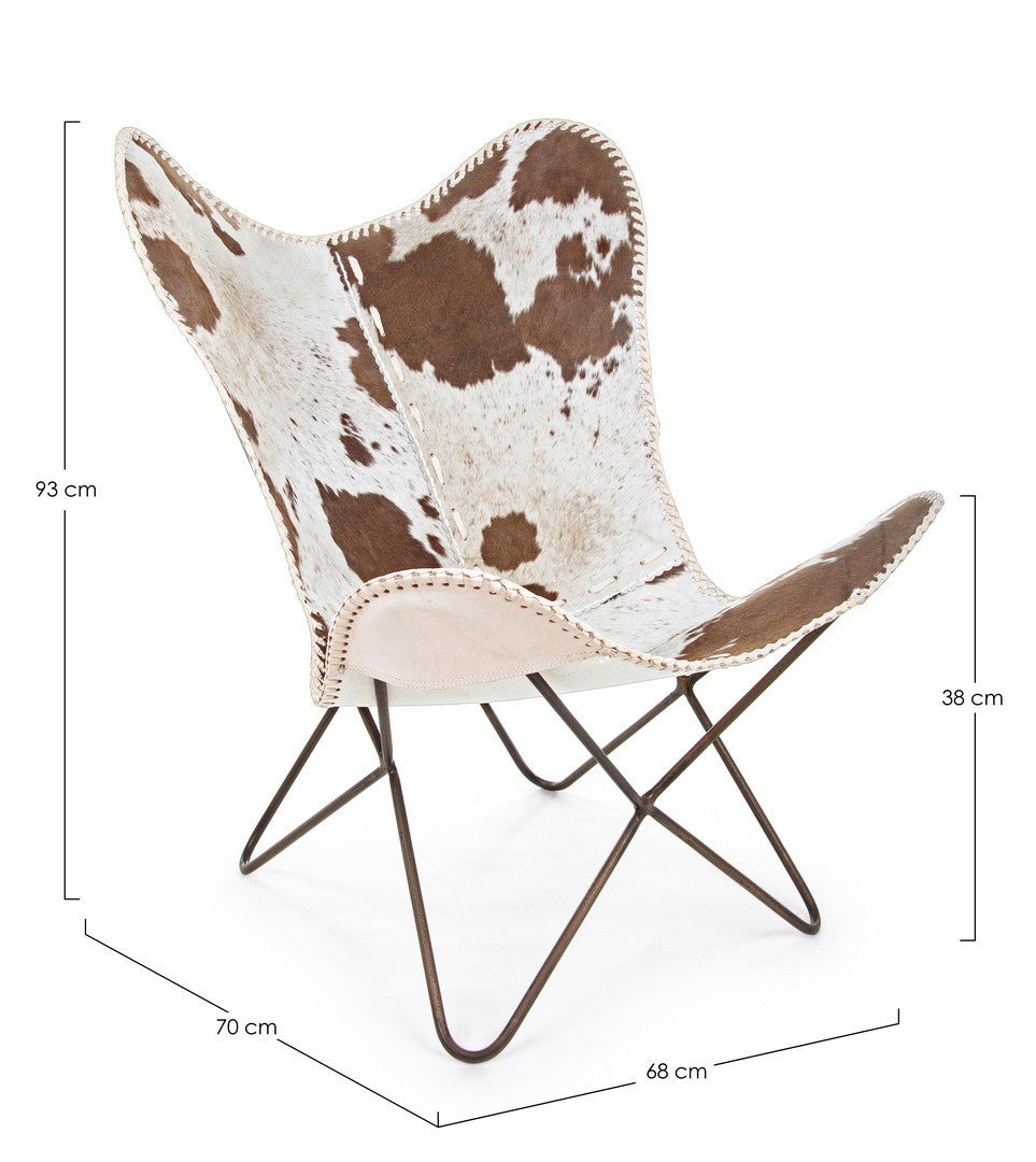 Fotoliu Tapițat Piele Naturală Maro, Buffalo Brown Bizzotto - Imagine 2