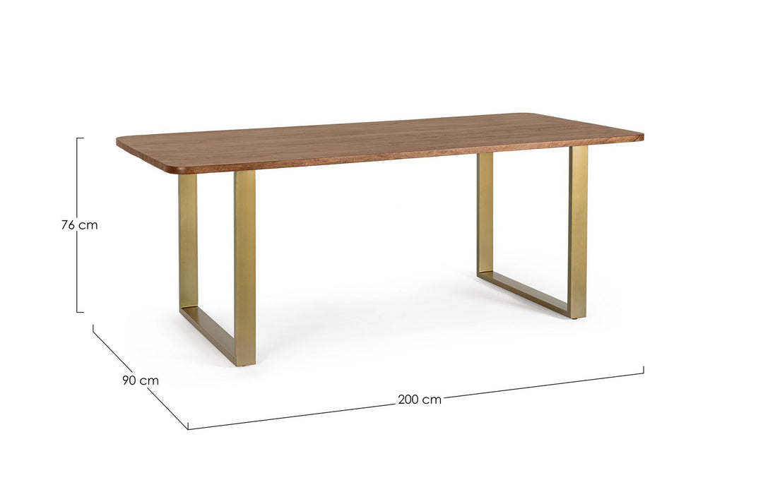 Masă Dining Lemn Acacia Și Metal, Vital Bizzotto - Imagine 2