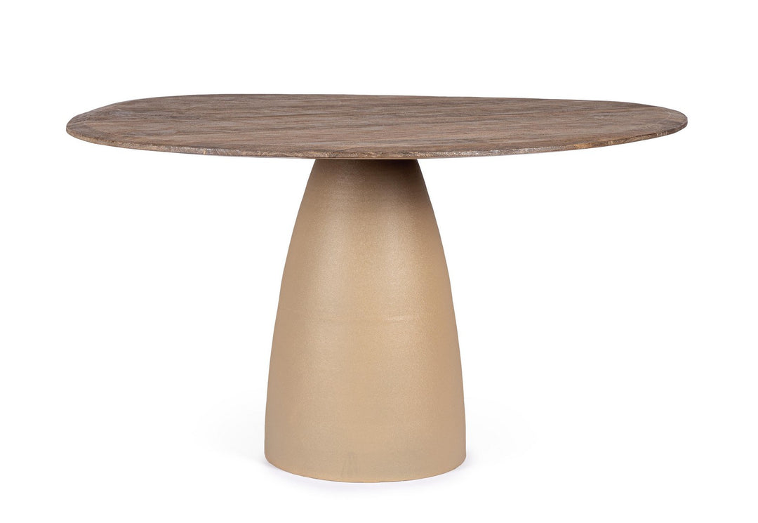 Masă Dining Rotundă Lemn Mango, Stanley Rustic Brown Bizzotto - Imagine 1