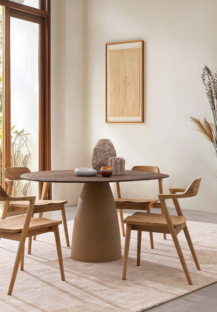 Masă Dining Rotundă Lemn Mango, Stanley Rustic Brown Bizzotto - Imagine 6