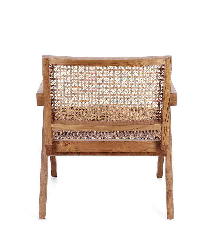 Fotoliu Lounge Vintage Lemn Teak Și Ratan, Galia Natural Bizzotto - Imagine 5