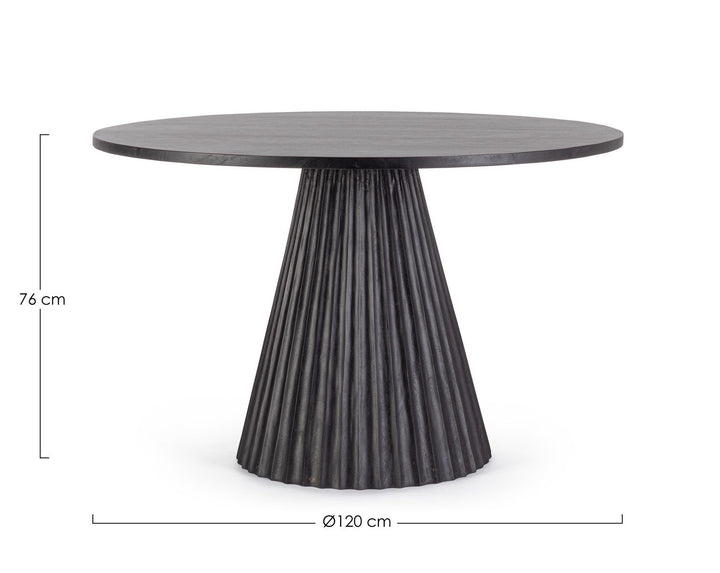 Masă Rotundă Lemn Mango Negru, Orissa Black Bizzotto - Imagine 2