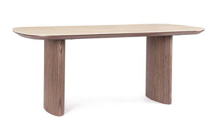 Masă Dining Contemporană Lemn Nuc Și Piatră, Ezekiel Bizzotto - Imagine 1
