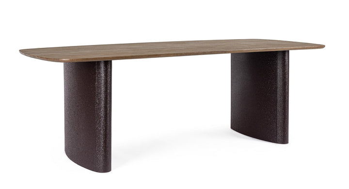 Masă Dining Contemporană Lemn Și Metal, Elswick Bizzotto - Imagine 1