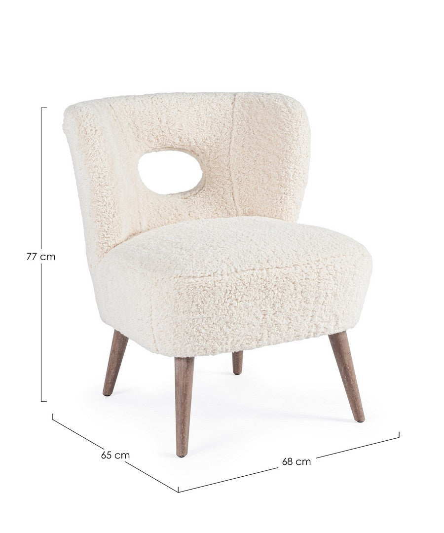 Fotoliu Tapițat Textil Bej, Cortina Bizzotto - Imagine 2
