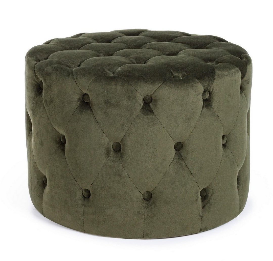 Pouf Tapițat Catifea Verde, Lorella Forest Bizzotto - Imagine 1