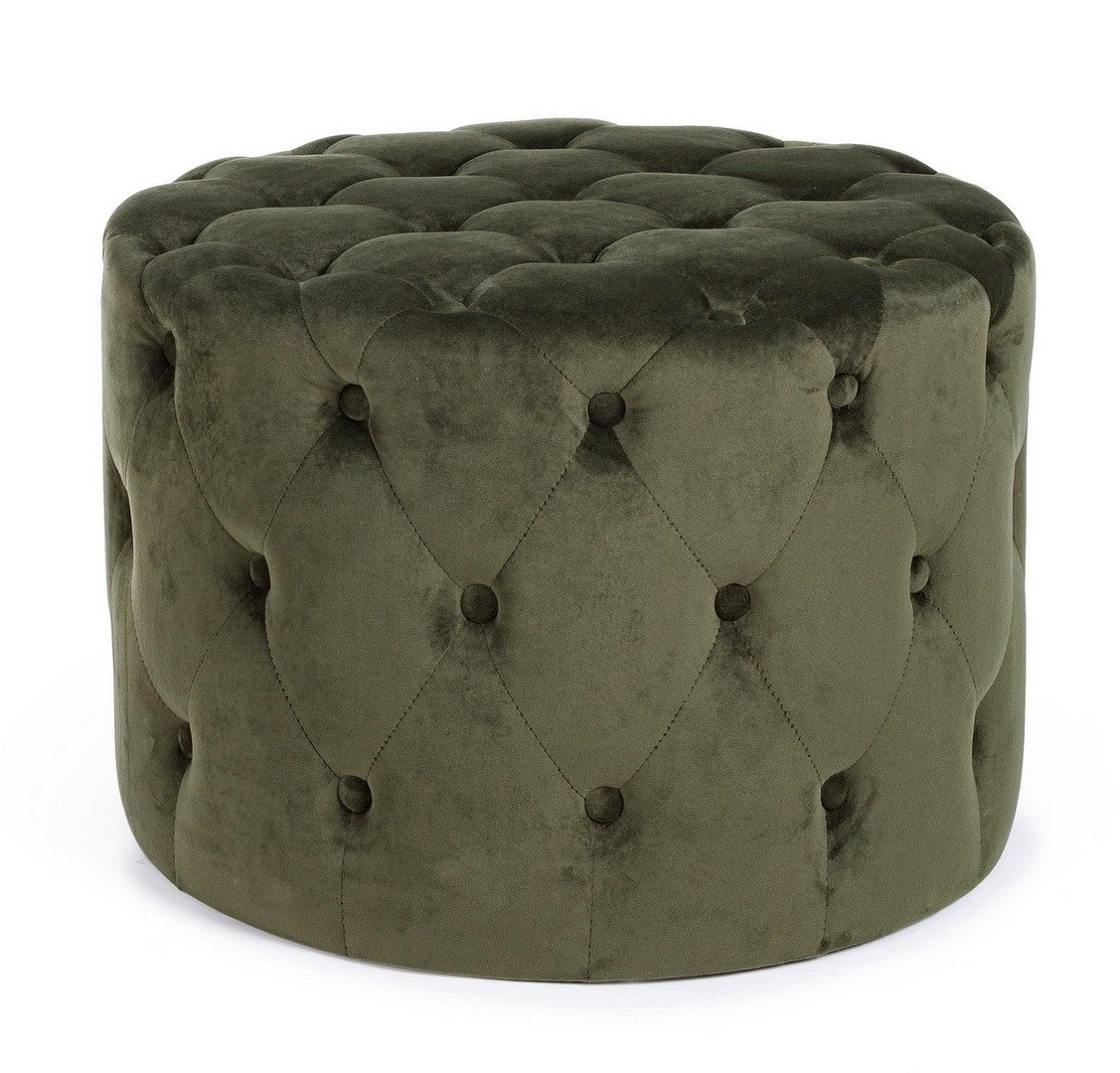 Pouf Tapițat Catifea Verde, Lorella Forest Bizzotto - Imagine 1