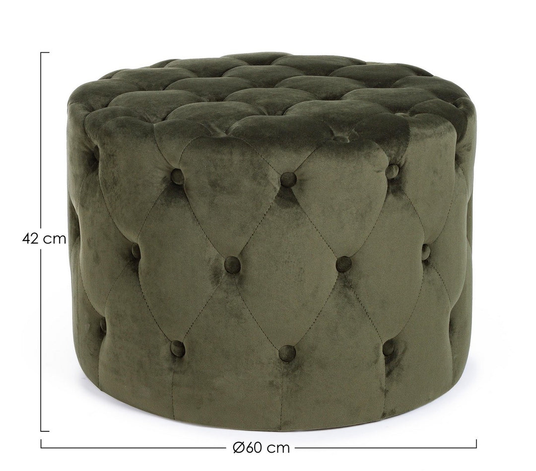 Pouf Tapițat Catifea Verde, Lorella Forest Bizzotto - Imagine 2