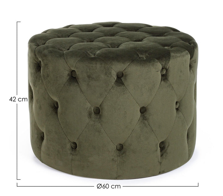 Pouf Tapițat Catifea Verde, Lorella Forest Bizzotto - Imagine 2